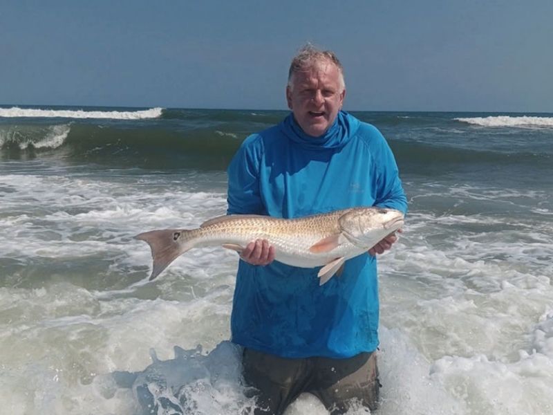 Red drum surf fishing