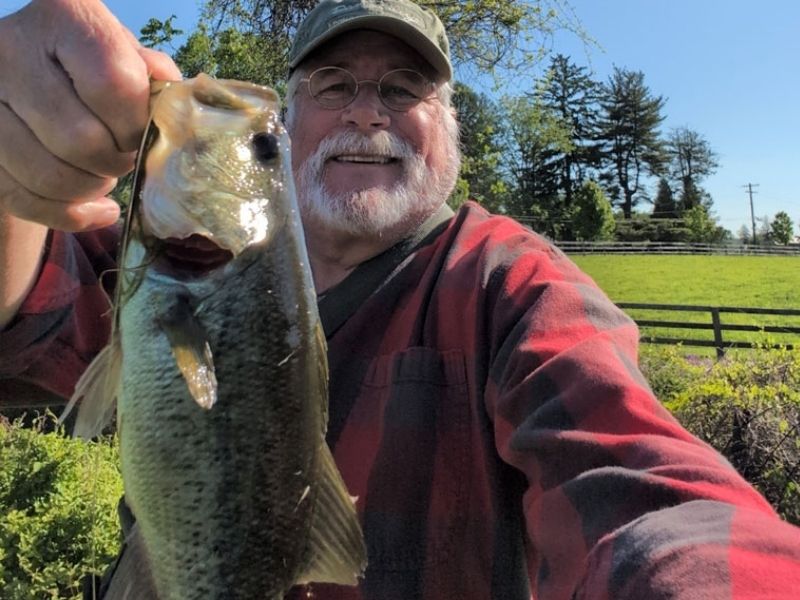 Bass fishing pond fishing