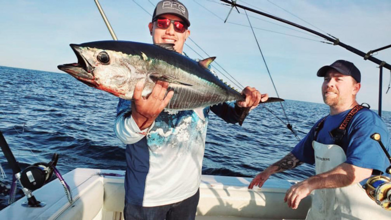coastal anglers with bluefin tuna