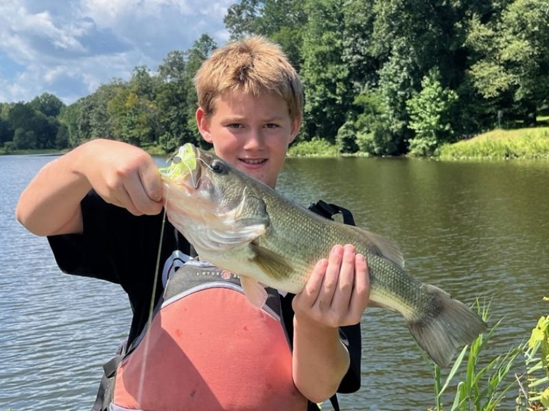 Largemouth bass fishing