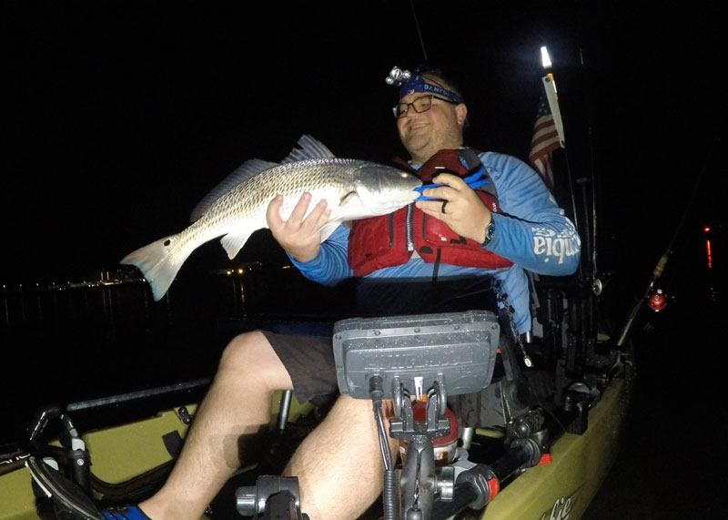 kayak fishing for redfish