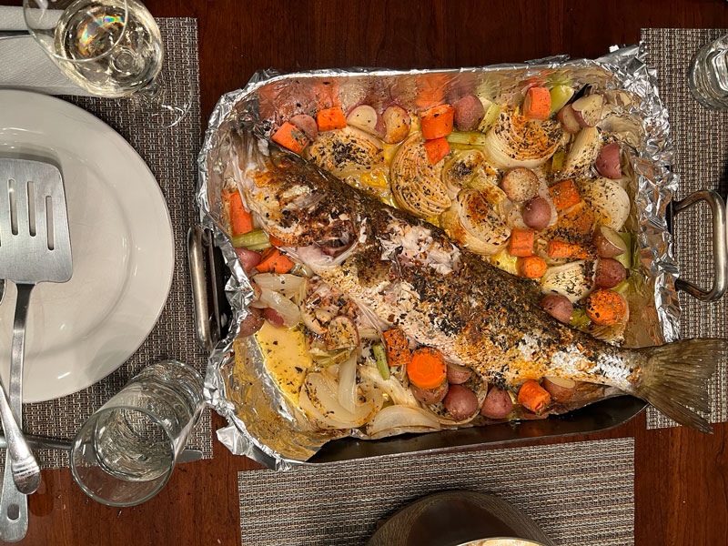 baked rockfish for dinner