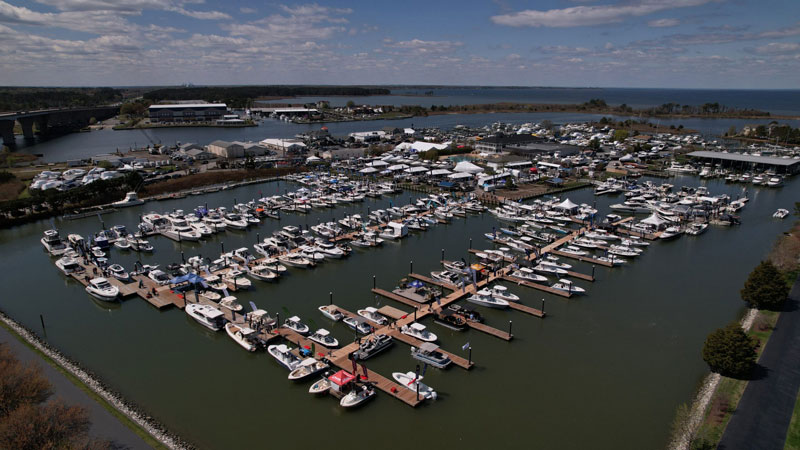 boats at the bay bridge boat show