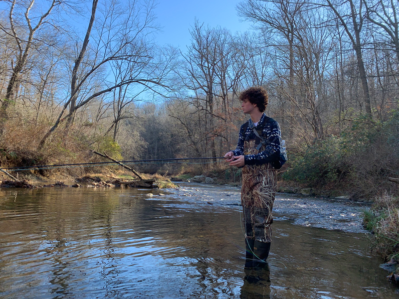 a beginner tries fly fishing