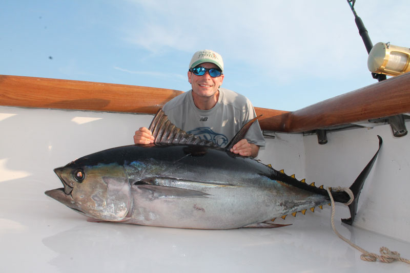 bigeye tuna on the deck of a boat