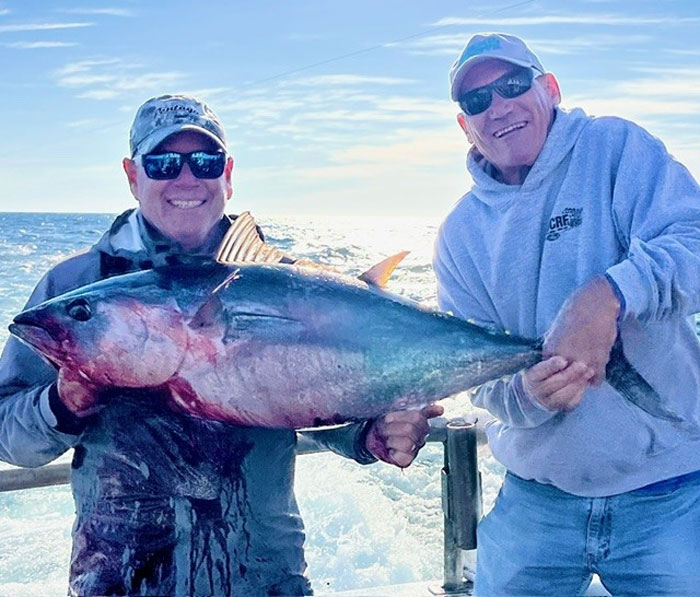 bluefin caught trolling on the way to the sea bass grounds