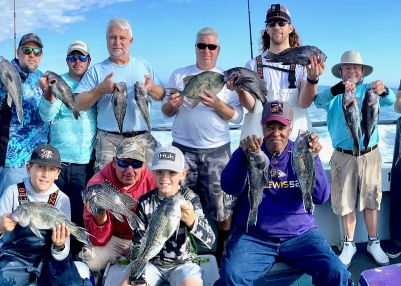 sea bass on a party boat