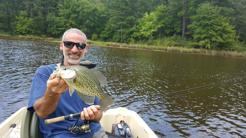 angler fishing for crappie