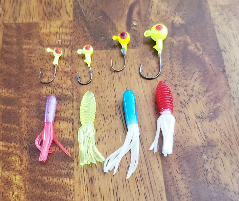  Tube Baits Crappie Lures Kit Tube Jigs Heads Soft