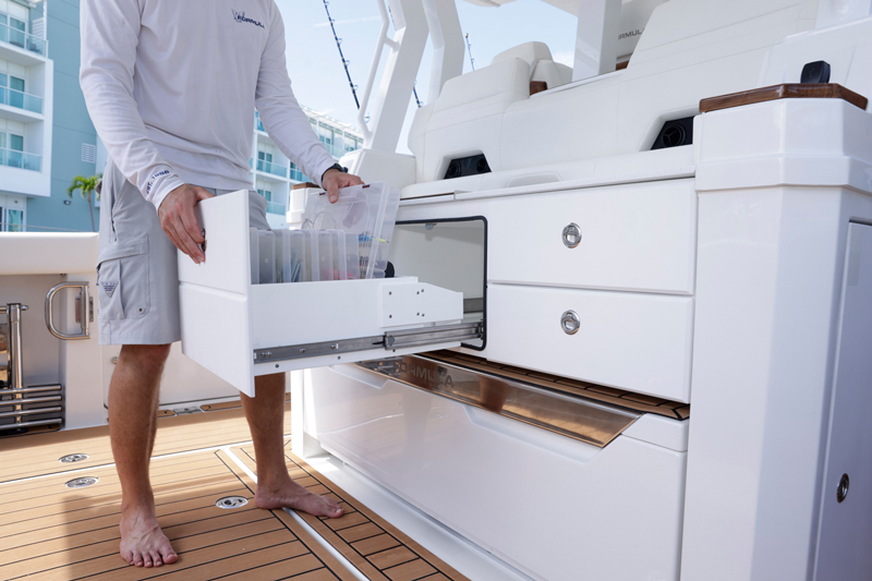 tackle station in the formula 387 ccf center console fishing boat