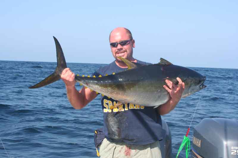 tuna caught on a green machine