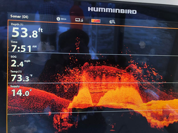 fishfinder képernyő egy humminbird