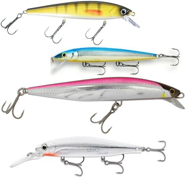 a selection of jerkbait fishing lures