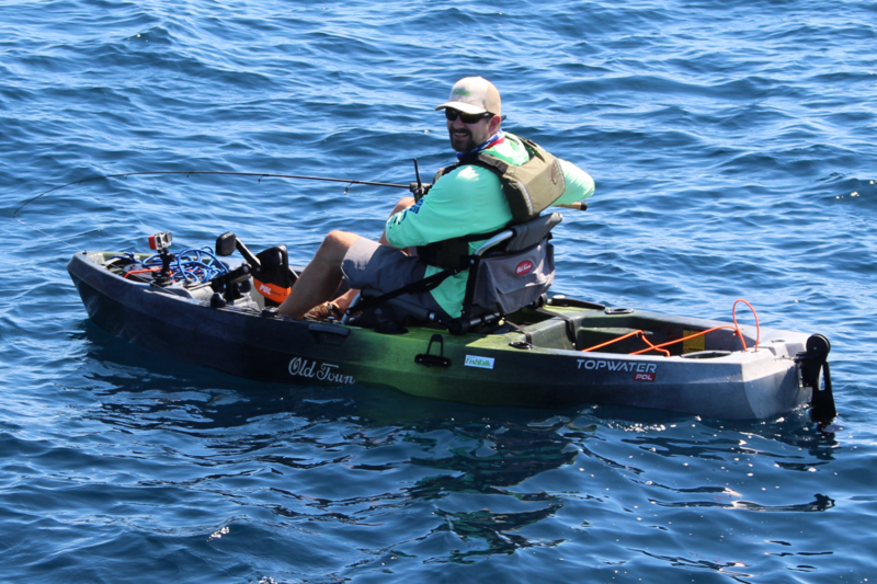 kayak fishing in the ocean
