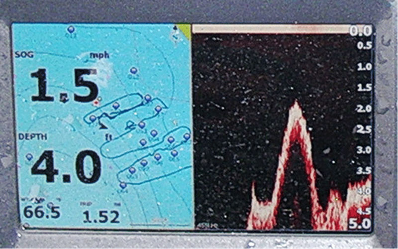 trolling pattern on kayak fishing electronics