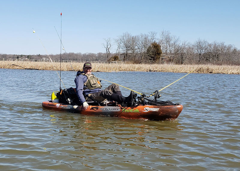 kayak trolling for pickerel fish