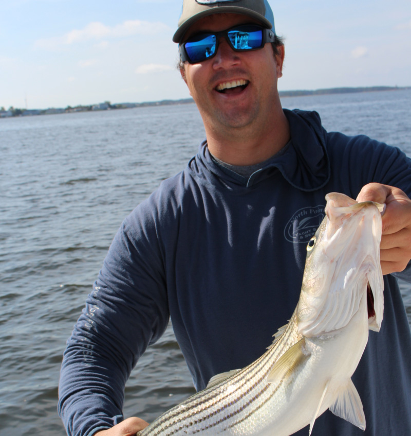 angler with a fish caught in the chester river