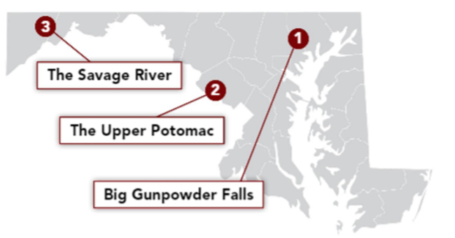 map to maryland fishing hotspots