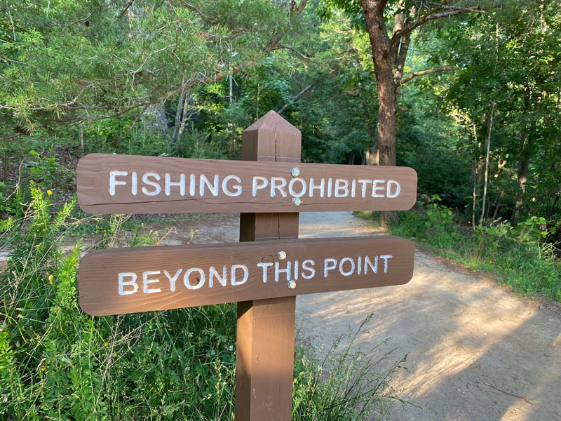 sign says no fishing