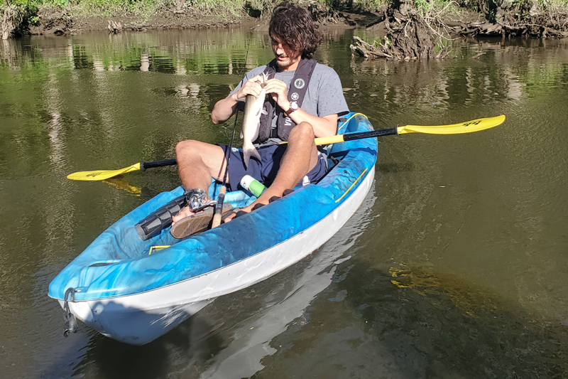 catfish on a kayak