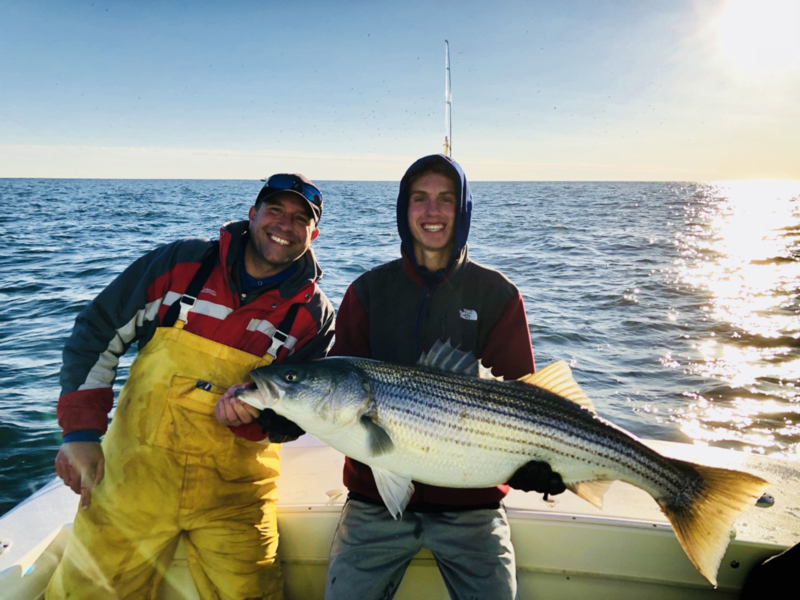 anglers with ocean run stripers