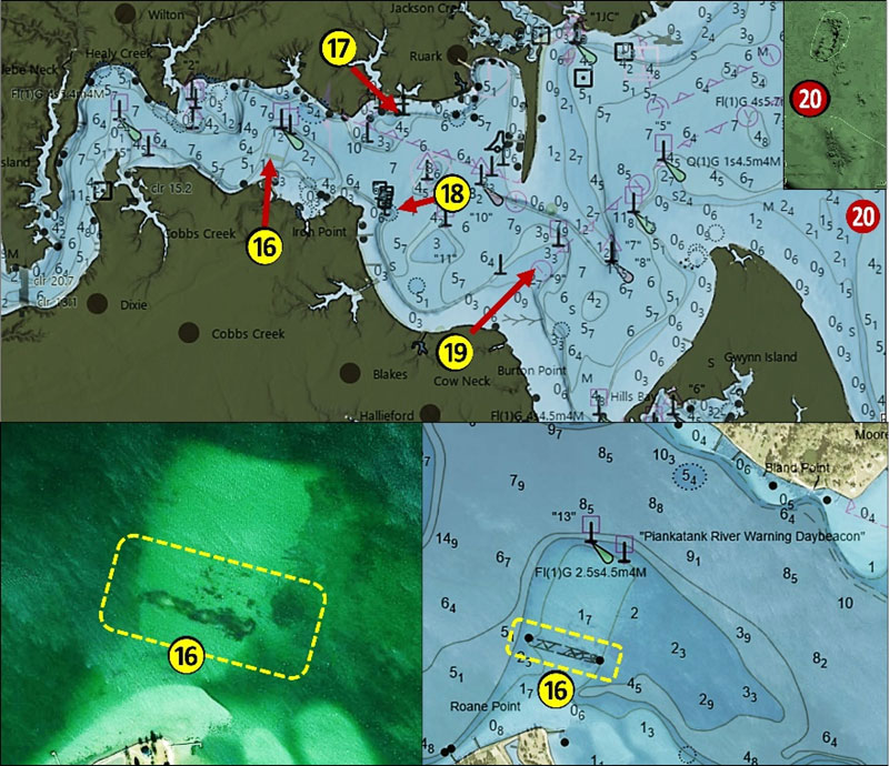 piankatank river oyster reef fishing hotspot map