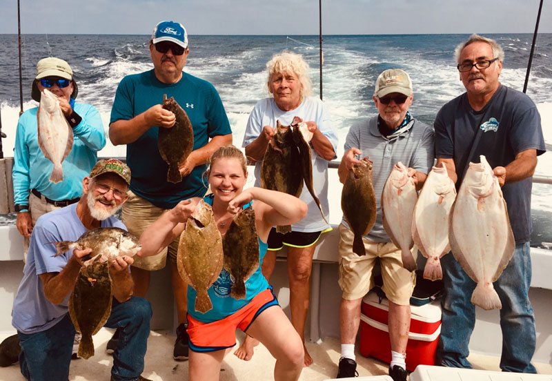 flounder anglers on a party boat