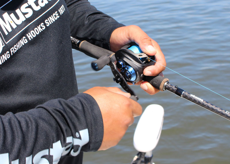 reeling a fishing reel