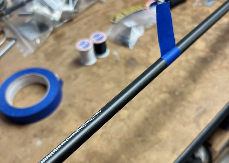 locating spine of a fishing rod