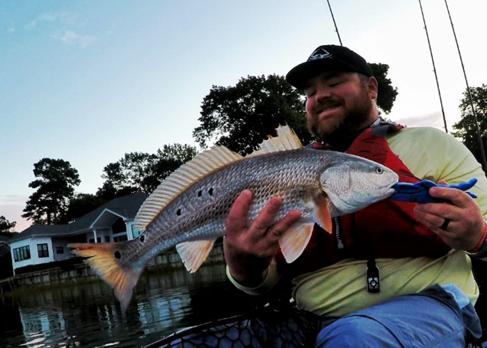 redfish on kayak