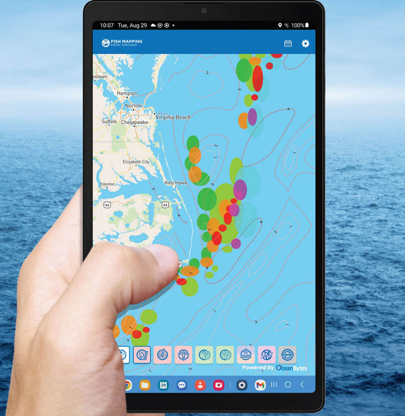 siriusxm fish mapping app