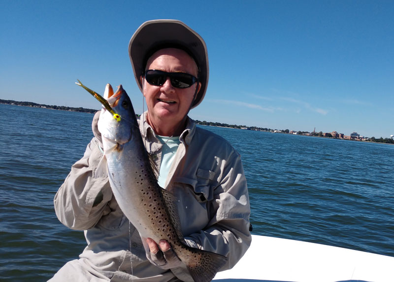 speckled trout caught on soft plastic