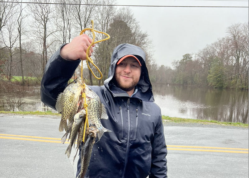 crappie caught fishing from the shoreline