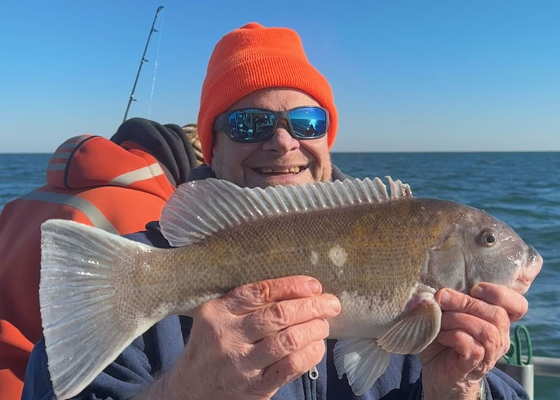 ocean city angler with a tautog caught off the coast
