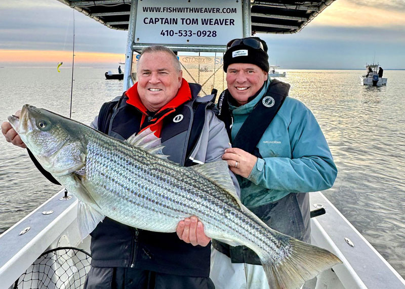 captain tom weaver and david sites with a trophy rockfish