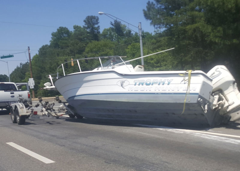 boat lying in the road