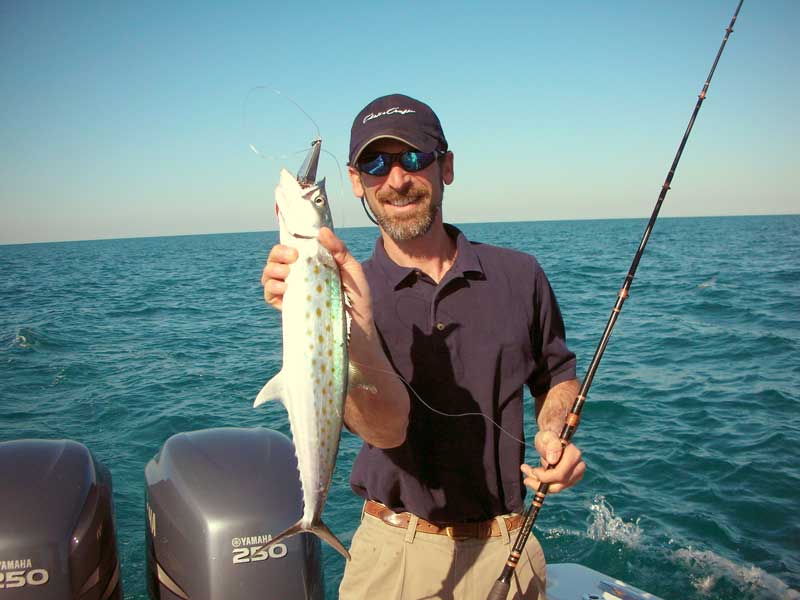 spanish mackerel caught on a boat