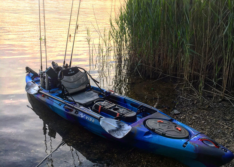 Vibe Sea Ghost 130 Sit On Top Angler Fishing Kayak Slate Blue