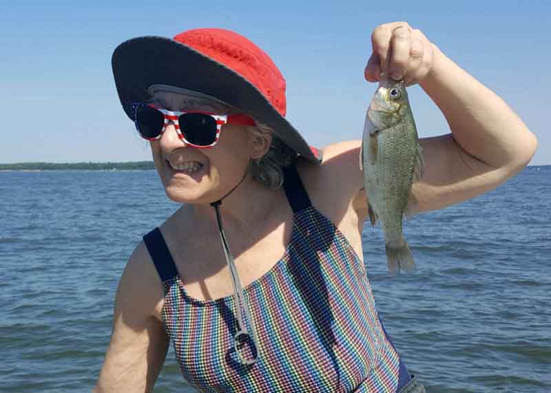 amy with a white perch