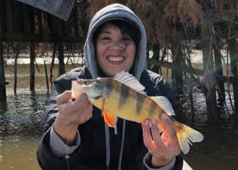 angler who caught a yellow perch in virginia