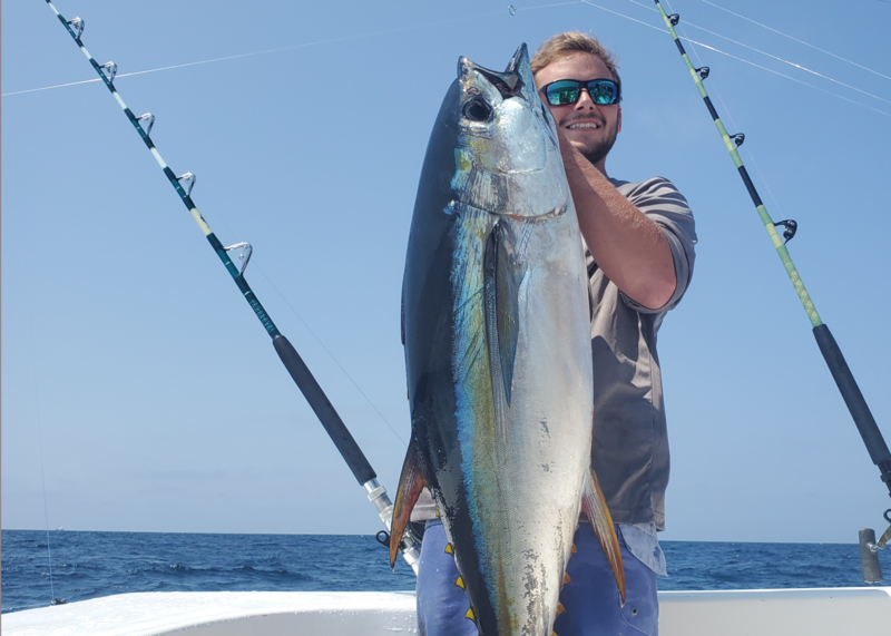 angler with a tuna