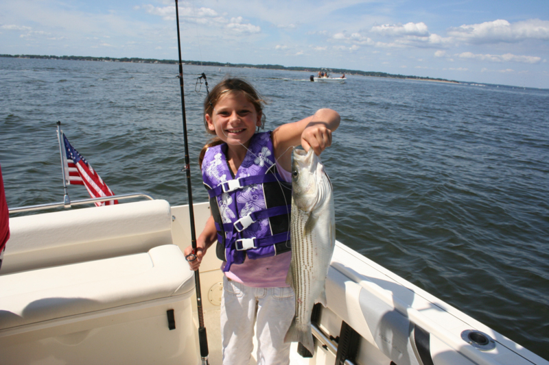 young angler on chesapeake bay